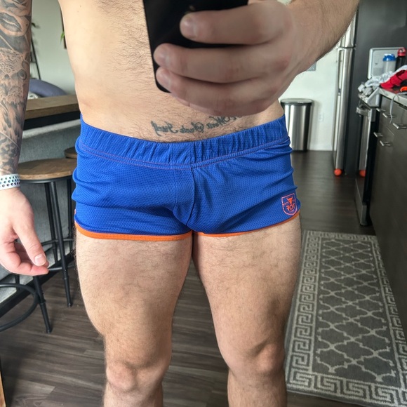 Blue and Orange Athletic Shorts - Picture 3 of 3